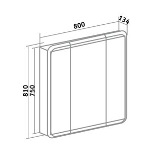 Зеркальный шкаф Runo  Эрика 80 (УТ000003321)